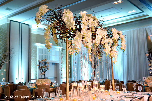 Indian wedding reception floral and decor
