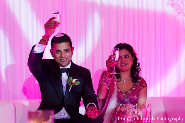 bride,and,groom,at,the,reception,Damion,Edwards,Photography,indian,wedding,bride,and,groom,lighting,lighting,at,the,wedding,reception