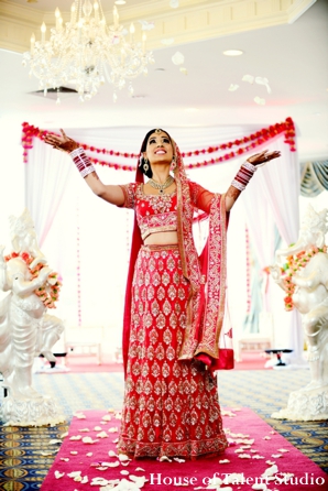 Bridal,Fashions,indian-wedding-bride-beautiful-traditional-lengha-portrait-red