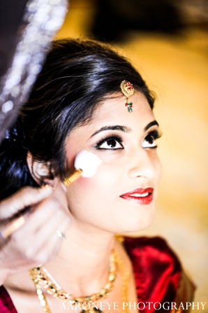 indian wedding bridal makeup getting ready
