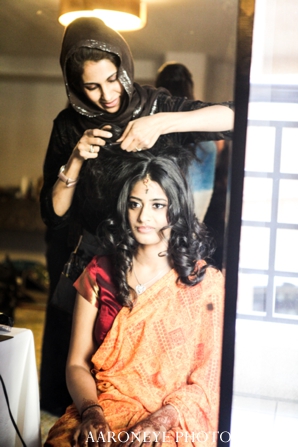 indian wedding bride ceremony hair prep