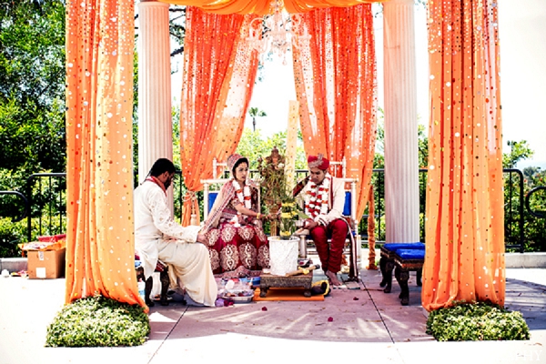indian wedding ceremony mandap bride groom