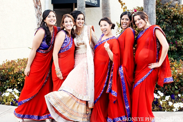 indian wedding portraits bride bridal party
