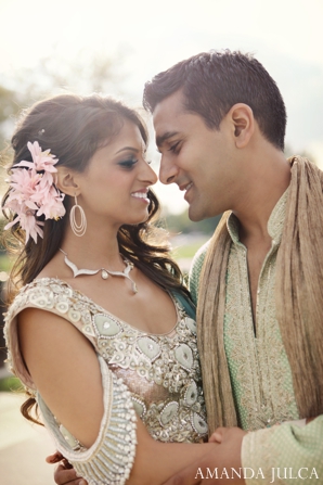 indian wedding bride groom sangeet portraits