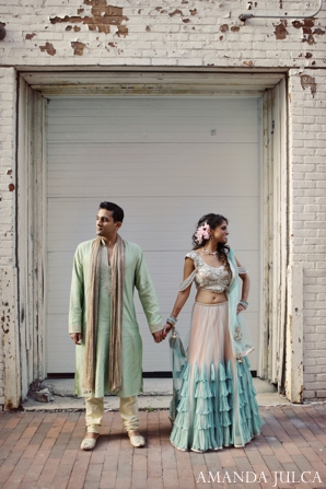 indian wedding bride groom sangeet portraits