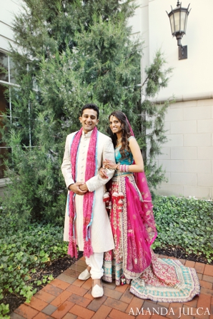 indian wedding bride groom couple portrait