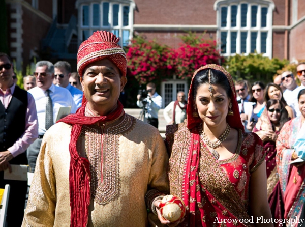 The bride and groom after the Indian wedding ceremony