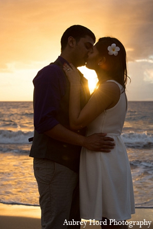 indian wedding engagement portraits sunset bride groom
