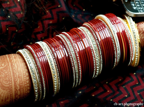 indian wedding cream bangles red