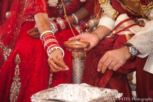 The bride and groom performed Sikh and Hindu customs and rituals during the ceremony.