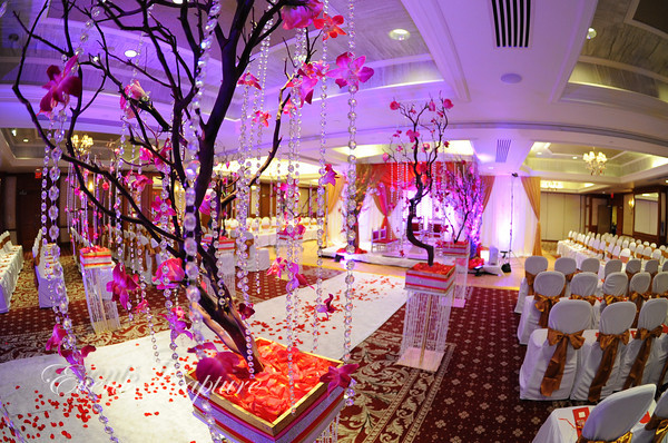 Home Idea Gallery Color Gallery Purple indoor wedding ceremony decoration 