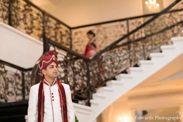 indian wedding bride groom first look photos