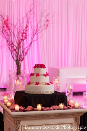 indian wedding cake lighting reception