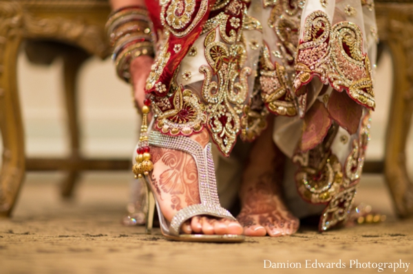 indian wedding ceremony bridal shoes lengha