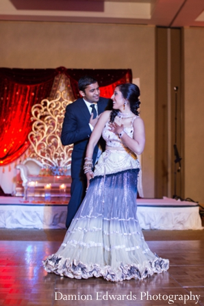 indian wedding bride and groom at reception