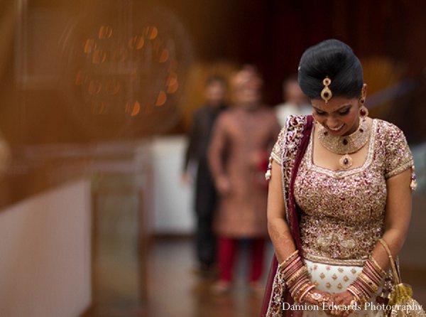 indian wedding first look bride groom photos