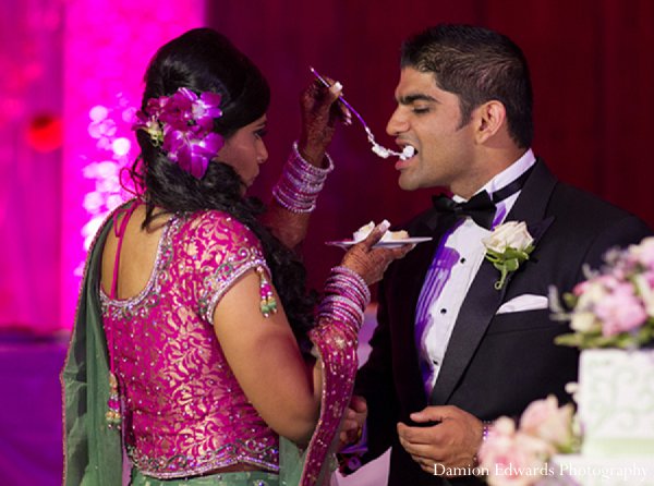 indian wedding groom bride cake reception