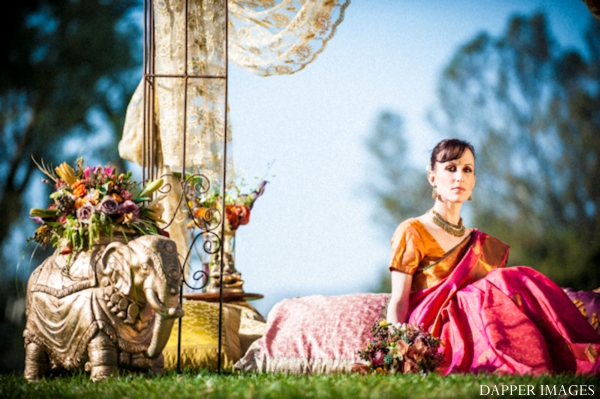 indian wedding bridal inspiration shoot outdoors portrait
