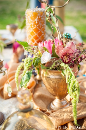 indian wedding floral table setting ideas