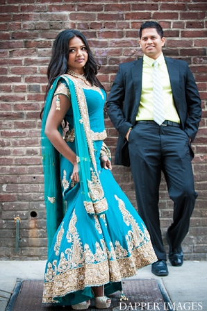 indian wedding engagement bride and groom full body portraits