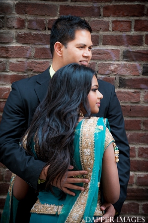 indian wedding engagement color portrait bride hair