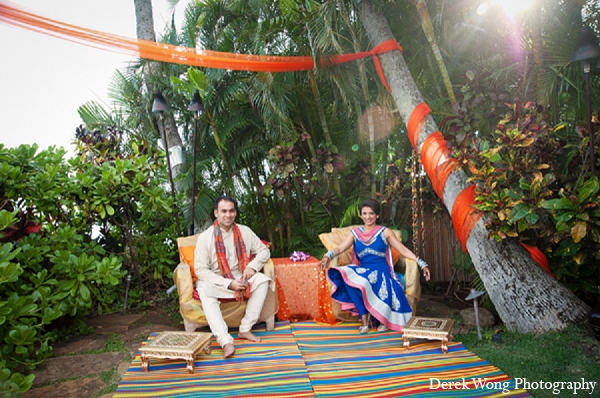 indian wedding sangeet portraits outdoor bride groom