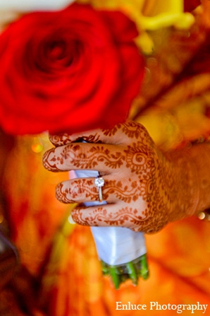indian wedding bride bouquet mehndi ring