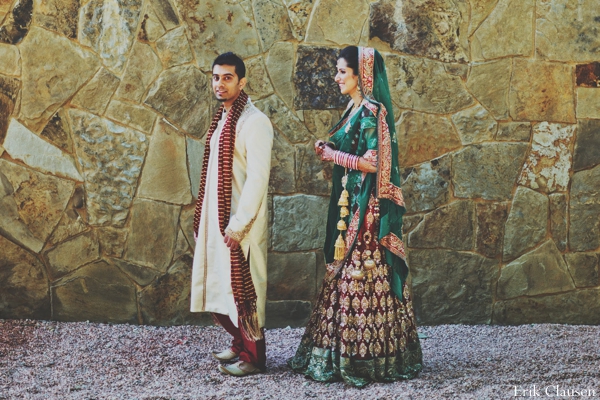 indian wedding first look bride groom