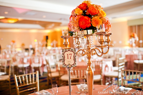 indian wedding reception floral decor table setting