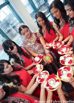 indian wedding bride bridal party lenghas