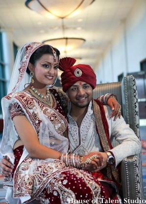 indian wedding bride groom lengha portrait