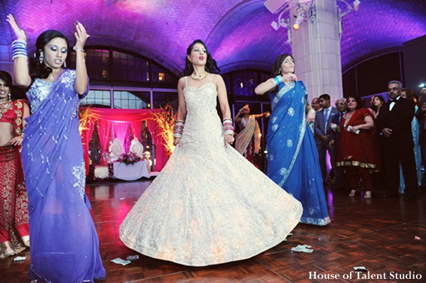 indian-wedding-reception-dance-bride-white-gown