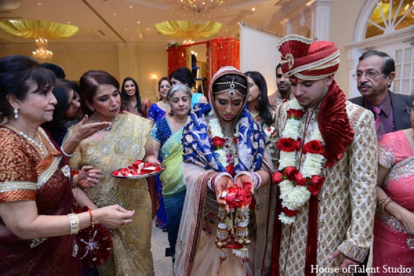 indian ceremony wedding groom bride