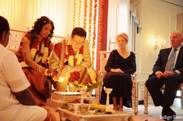 A bride and groom marry in an Indian-Jewish fusion celebration, through a Hindu wedding ceremony, then a Jewish one, and finally a gorgeous fusion wedding reception.