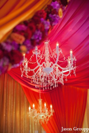 indian wedding ceremony mandap venue chandelier