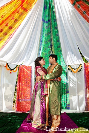 indian wedding sangeet bride groom portraits