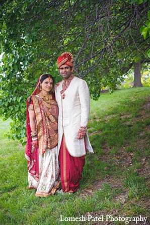 indian wedding portraits groom bride