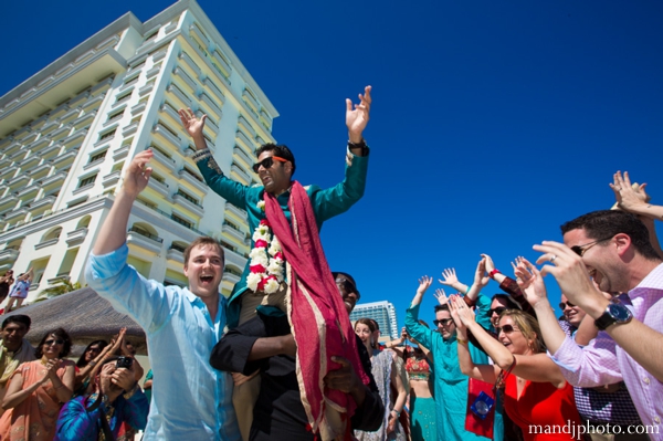 indian wedding beach celebration grooms baraat