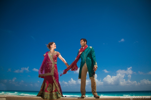 indian wedding beach portrait couple