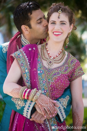 indian wedding bride and groom portrait