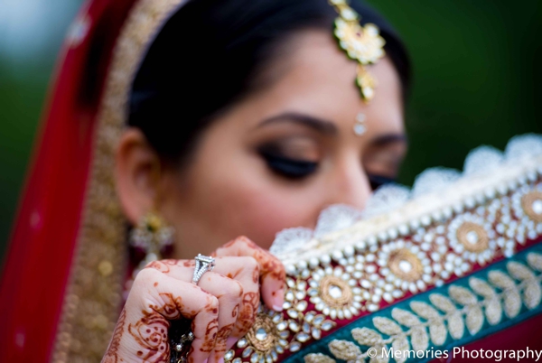 indian wedding bridal portrait lengha detail