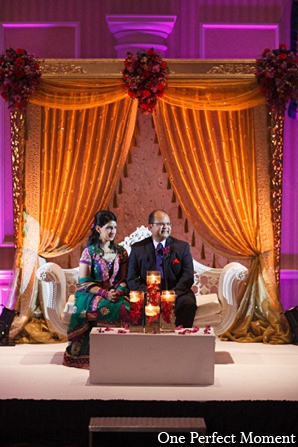 indian wedding reception decor bride groom