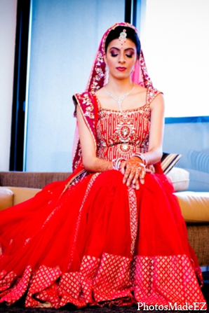 indian wedding bridal lengha red gold