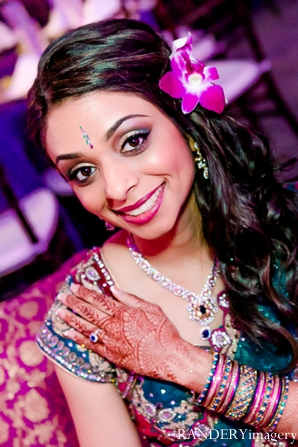 indian wedding bride reception portrait