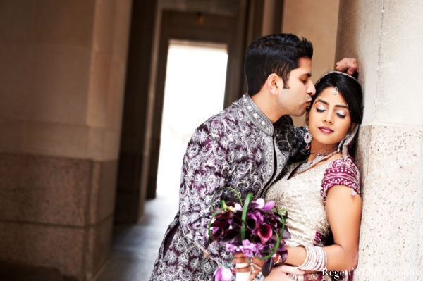 indian wedding portrait groom bride