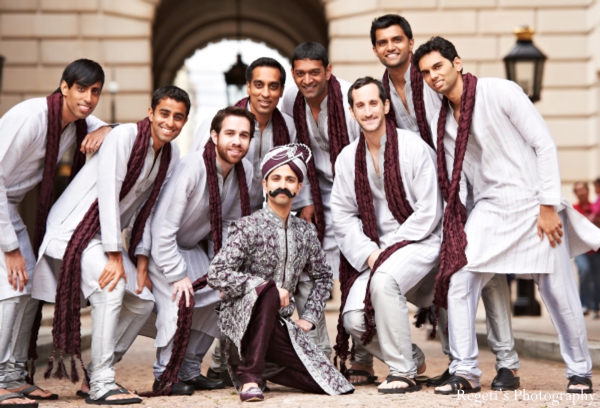 indian wedding portrait groom groomsmen