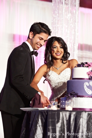 indian wedding reception bride groom cake