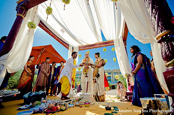indian wedding bride groom mandap