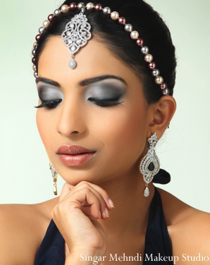 indian wedding tikka eye shadow earrings