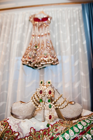 indian wedding bridal fashion lengha shoes jewelry